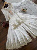 White Color Faux Georgette Fabric Sequence Work Sharara Set