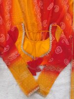 Yellow Color Faux Georgette Fabric Digital Print Bandhani Anarkali Suit