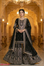Black Color Georgette Fabric Sequence Work Eid Special Suit