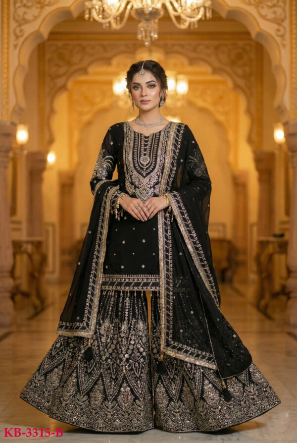 Black Color Georgette Fabric Sequence Work Eid Special Suit