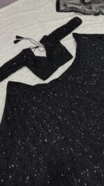 Black Color Georgette Fabric Sequence Work Lehenga