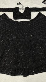 Black Color Georgette Fabric Sequence Work Lehenga