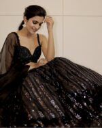 Black Color Georgette Fabric Sequence Work Lehenga