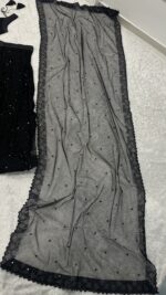 Black Color Net Fabric Sequence With Jari Work Lehenga