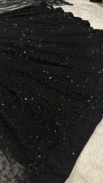 Black Color Net Fabric Sequence With Jari Work Lehenga