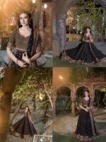 Black Color Poly Silk Fabric Sequence With Jari Work Lehenga