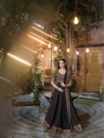 Black Color Poly Silk Fabric Sequence With Jari Work Lehenga