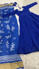 Blue Color Chinon Silk Fabric Anarkali Suit