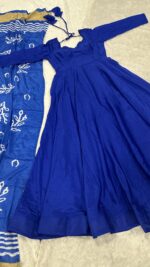 Blue Color Chinon Silk Fabric Anarkali Suit
