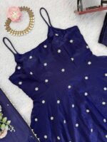 Blue Color Fendi Silk Fabric Sequence Work Suit