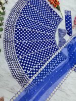 Blue Color Georgette Fabric Foil Mirror Work Sukhmani Gambhir Lehenga