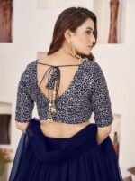 Blue Color Georgette Fabric Jari With Sequence Work Lehenga