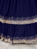 Blue Color Georgette Fabric Jari With Sequence Work Lehenga