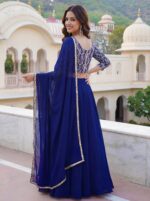 Blue Color Georgette Fabric Sequence Work Lehenga