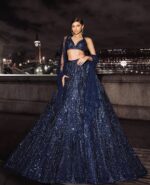 Blue Color Net Fabric Sequence Work Lehenga