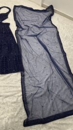 Blue Color Net Fabric Sequence Work Lehenga