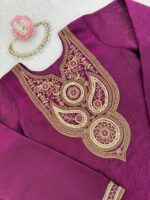 Dark Pink Color Fendi Silk Fabric Sequence Work Sharara Set