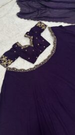 Dark Purple Color Diamond Crush Silk Fabric Sequence Work Lehenga
