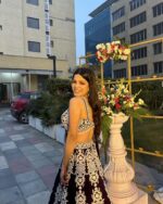 Dark Violet Color Kasturi Silk Fabric Sequence Work Lehenga