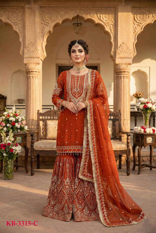 Fanta Color Georgette Fabric Sequence Work Eid Special Suit