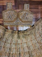 Gold Color Malai Silk Fabric Sequence With Jari Work Lehenga