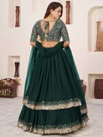 Green Color Georgette Fabric Jari With Sequence Work Lehenga