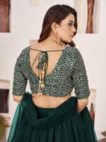 Green Color Georgette Fabric Jari With Sequence Work Lehenga