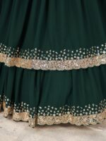 Green Color Georgette Fabric Jari With Sequence Work Lehenga