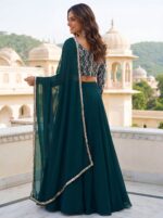 Green Color Georgette Fabric Sequence Work Lehenga