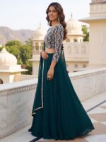 Green Color Georgette Fabric Sequence Work Lehenga