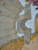 Light Brown Color French Crepe Silk Fabric Sequence With Foil Mirror Work Lehenga