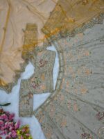Light Brown Color French Crepe Silk Fabric Sequence With Foil Mirror Work Lehenga
