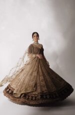 Light Brown Color Kasturi Silk Fabric Sequence Work Bridal Lehenga