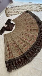 Light Brown Color Kasturi Silk Fabric Sequence Work Bridal Lehenga