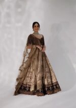 Light Brown Color Kasturi Silk Fabric Sequence Work Bridal Lehenga