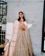 Light Brown Color Kasturi Silk Fabric Sequence Work Lehenga