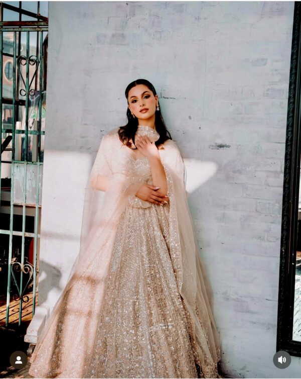 Light Brown Color Kasturi Silk Fabric Sequence Work Lehenga