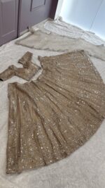 Light Brown Color Kasturi Silk Fabric Sequence Work Lehenga