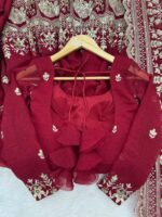 Maroon Color Crunchy Silk Fabric Sequence Work Anarkali Suit