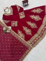 Maroon Color Faux Georgette Fabric Sequence Work Anarkali Suit