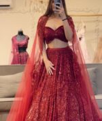 Maroon Color Soft Net Fabric Sequence Work Lehenga