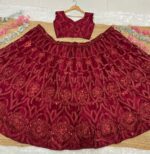 Maroon Color Soft Net Fabric Sequence Work Lehenga