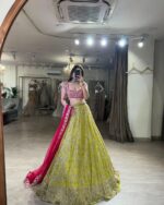 Neon Color Georgette Fabric Sequence Work Lehenga
