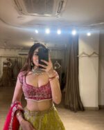 Neon Color Georgette Fabric Sequence Work Lehenga