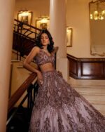 Onion Color Soft Net Fabric Sequence Work Lehenga