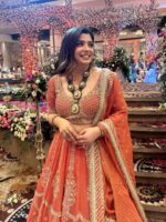 Orange Color Faux Georgette Fabric Sequence Work Lehenga