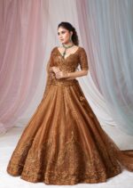 Orange Color Satin Silk Fabric Sequence Work Lehenga