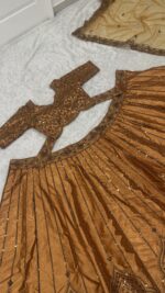 Orange Color Satin Silk Fabric Sequence Work Lehenga