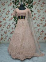 Peach Color Faux Georgette Fabric Sequence Work Lehenga