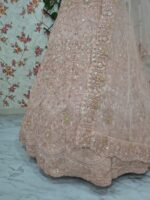 Peach Color Faux Georgette Fabric Sequence Work Lehenga